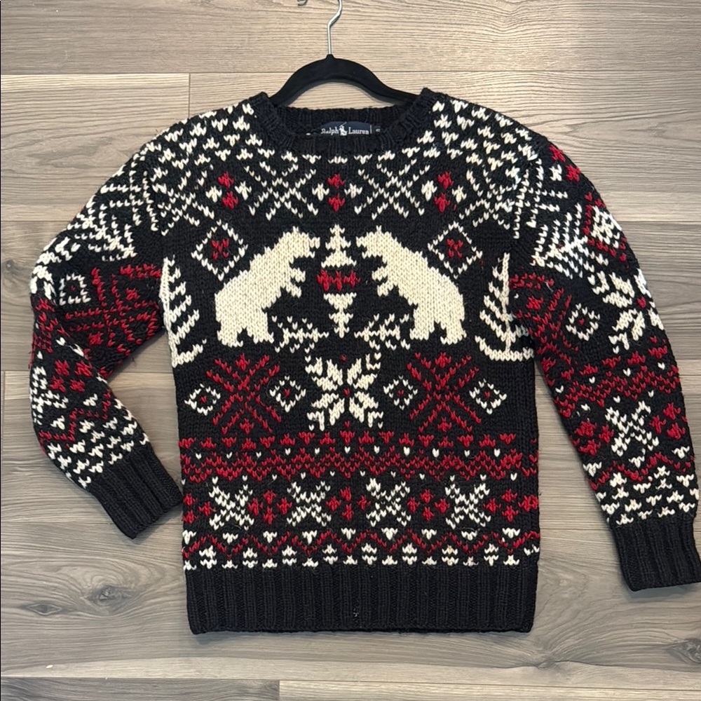 Vintage Ralph Lauren Polo Nordic Wool Hand Knit Sweater